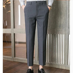 Threebooy New High-end Brand Fashion Men's Formal Business Suit Pants Trousers Groom Wedding Dress Male Plaid Slim Suit Pants 28-38
