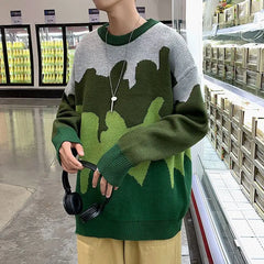 Threebooy Sweater Y2K With Hearts Harajuku Fashion Men's Clothes Winter Trend Women's Print Oversize Korean Knit Hip Hop Clothing Sweater