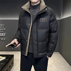 Threebooy Fashion Winter Men's Casual Hooded Duck Down Jackets Loose Windproof Warm Puffer Coats Streetwear Down-Filled Clothes