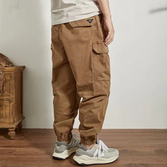 Threebooy Men Clothing Trend American Vintage Streetwear Baggy Cargo Harem Pants Y2K Casual Solid Loose Pockets Trousers Pantalones Hombre