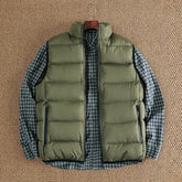 Threebooy Down Padded Vest for Men Slim Fit Stand Collar Sleeveless Puffer Jackets Autumn Winter Casual Waistcoat Outwear Men's Warm Coat