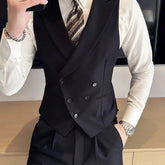 Threebooy Japanese High-end Smart Casual Vest Men's Vest Pants Set Korean Elegant Wear 2025 Summer New Blazer Vest Aesthetic Waistcoat
