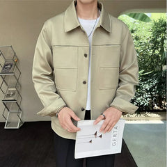 Threebooy Spring and Autumn Men's Bomber Jacket Casual Men's Outerwear Windbreaker Stand Collar Jacket Men's Workwear Jacket M-3XL