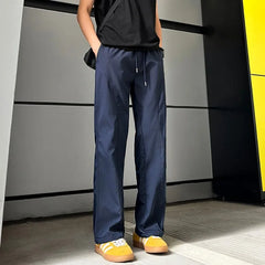 Threebooy Whitening Basics Bias-cut Trousers Men's Spring Slimming Slightly Flared Casual Pants