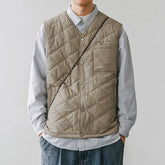 Threebooy Cotton for Men's Simple Casual and Lightweight Inner Vest Cardigan Work Vest Top