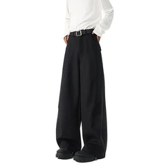 Threebooy New Pants Men Fashion Casual Solid High Street Simple Hip-hop Wide Leg Trousers All-match Korean Style Loose Temperament College