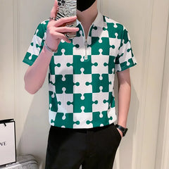 Threebooy Clothing Casual Short-sleeved Summer Polo Shirts for Men/Male Slim Fit Printing Business Polo Shirts M-3XL