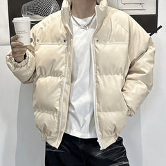 Threebooy High street cotton jacket men winter thick and loose versatile stand up collar cotton jacket jacket