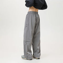 Threebooy Autumn New Casual Japanese Style Outdoor Waterproof Loose Tactical Cargo Pants High Waist Straight Leg Ultra Long Length