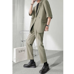 Threebooy Autumn Men's Clothing Light Luxury Business Leisure Suit Jacket Set Streetwear Elegant Korean Popular Clothes Slim Pants Suit