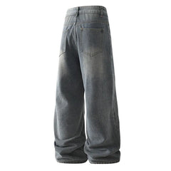 Threebooy Punk Style Trend Fashion Ripped Jeans Straight leg jeans 2025 new wide leg pants Hip Hop Clothing