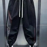 Threebooy Elegant Fashion Harajuku Slim Fit Ropa Hombre Casual All Match Sports Pants Stripe Patchwork Thin Style Pockets Harlan Pants