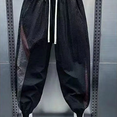 Threebooy Elegant Fashion Harajuku Slim Fit Ropa Hombre Casual All Match Sports Pants Stripe Patchwork Thin Style Pockets Harlan Pants