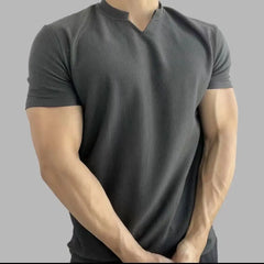 Threebooy Fitness Short T-Shirts Summer New Heavy High-end Texture Anti-wrinkle Quick-drying Tops