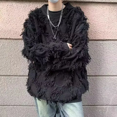 Threebooy Y2k Streetwear Men Sweaters Men Lazy Wind Autumn Winter American High Street Loose Leisure Knitwear Jacket