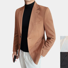 Threebooy Men's Slim Fit Suit Top Double Split Two Button Suit Coat Business Casual Dual Use Jacket High Quality Authentic Suit Coat