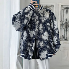 Threebooy Salt Style Fried Street Jacket Men Trendy Tie-dye Baseball Uniform Loose Jacket