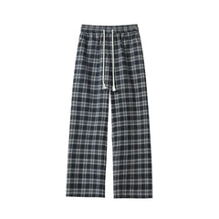 Threebooy Summer Casual Pants Men Oversized Plaid Pants Men Streetwear Hip-hop Loose Wide Leg Pants Mens Vintage Trousers Plus Size 5XL