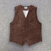 Threebooy Men’s Corduroy Hunting Vest Outdoor Workwear Waistcoat Lightweight Cargo Safari Fishing Vests Shooting Travel Vest With Pockets