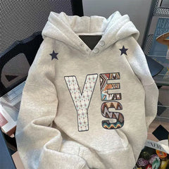 Threebooy American Spring and Autumn Street Men and Women Trendy Graphic Printed Hoodie Couple Loose Retro Personalized Harajuku Casual