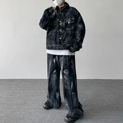 Threebooy Men's Prestige Tie Dye Denim 2-Piece Set