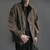 Threebooy Mens Textured Casual Jackets Spring Autumn Korean Streetwear Fashion Temperament Trend All-Match Campus Jackets Men'S Wear 2024