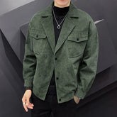 Threebooy High Quality For Men Corduroy Casual Jacket/Male Slim Fit Fahion Slim Fit Coat Plus Size S-4XL