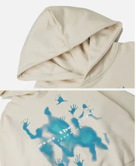 Threebooy American Streetwear Blue Print Y2K Oversized Jacket 3D Personalised Print Hoodie Fashion Punk Harajuku Couple Top Sweatshirts