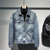 Threebooy Men's Cargo Denim Jacket 2025 Autumn Versatile Loose Wash Jacket Spring Men Women Unisex Wear Punk Spliced Pockets Jeans Coat