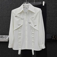 Threebooy Spring Autumn New High-end Niche Long Sleeve Shirt Men's Fashion Korean Style Fashion Handsome Loose Men's Shirt Aesthetic