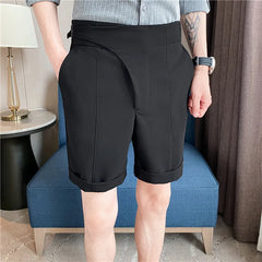 Threebooy Men Summer Shorts Korean Fashion Business Shorts Casual Chino Shorts Office Trousers Cool Breathable Summer Clothing S-3XL