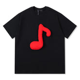 Threebooy Mens Tees Tops Streetwear Vintage 3D Musical Note T-Shirts Men Oversized Harajuku Summer New Casual Short Sleeve T Shirts Male