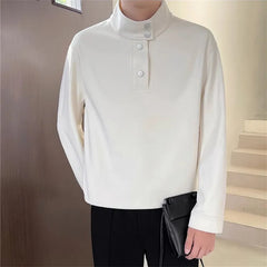 Threebooy New Spring Autumn Fashion Sweatshirts Men Solid Color Stand Collar Youthful Vitality Hoodie Man Loose Casual Pullover Sweatshirt