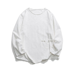 Threebooy High Quality Spring Autumn Men's Cotton Long Sleeve T-Shirts Fashion Chinese Style O-Neck Casual Tees Men Loose Breathable Tops