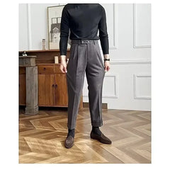 Threebooy High-quality Harajuku Slim Fit Men's Pants Trendy Brand Draped Suit Casual Trousers Smooths Your Silhouette Small Feet