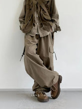 Threebooy Vintage Streetwear Wide Pants Men Loose Japanese Oversize Pants Khaki Casual Utility Multi-Pocket Work Jogger Pants Sport