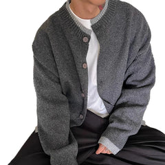 Threebooy Old Money Vintage Cardigan Coat Light Luxury Knitted Lapel Long Sleeve Men Sweater Jacket Leisure Premium Quality Knitwear M-3XL