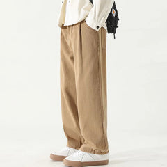 Threebooy Spring Autumn Y2K Korean Style Vintage Harajuku Trousers Men All Match Loose Casual Wide Leg Workwear Pants Vintage Male Clothes