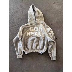 Threebooy American Retro Y2k Autumn and Winter Oversized Hoodie Long Sleeve Lettered Hooded Sweatshirt Sweatshirts Loose and Casual Gothic