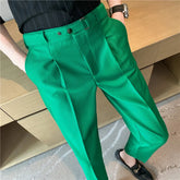 Threebooy New Summer Fashion Men's Plaid Suit Pants Slim Fitted England Style Business Dress Trousers Luxury Clothing Man 29-36