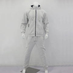 Threebooy Autumn/Winter New Men's Wear Plush Solid Double Pocket Sweater Slim Fit Hooded Cardigan Pants Casual Set