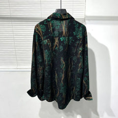 Threebooy Mens Shirt Irregular Sequin Long Sleeved Shirt Autumn Casual Fashion Youth Trend Personalized Printed Top Men's Clothing
