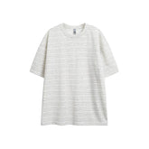Threebooy Men Summer Striped T-Shirt Casual Loose Fit Crew Neck Breathable Comfortable Versatile Trendy Daily Essential
