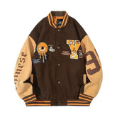 Threebooy spring autumn Season Men's Embroidered Jacket Loose-Fit American Style Street Hip Hop Fashion Trendy Baseball Uniform