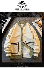 Threebooy Preppy Jacket Mature Contrasting Color Splicing Cardigan Knitted Sweater Jacket Men's Knitted Sweater Baseball Uniform