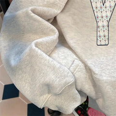 Threebooy American Spring and Autumn Street Men and Women Trendy Graphic Printed Hoodie Couple Loose Retro Personalized Harajuku Casual