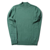 Threebooy Spring and Autumn Men's Half High Collar Solid Color Pullover Splice Casual Fashion Elegant Commuter Long Sleeve Sweater