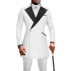 Threebooy 2 Pieces Men's Business Suits Regular Fit Notch Lapel Prom Tuxedos for Wedding (Blazer+Pants) Pantalones Hombre Men Clothing