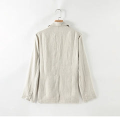 Threebooy New Fashion Men's Linen Blazer - Lightweight, Loose Fit, Ultra-thin Jacket - 98% Linen for Comfort and Breathability