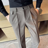 Threebooy Autumn Winter New Business Suit Pants Men Casual Formal Slim Fit Classic Office Woolen Straight Trousers Male Pants 28-36